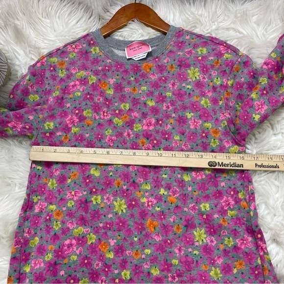 Kate Spade Women's Size Marker Floral Ruffle Sweatshirt Dress - Picture 3 of 8